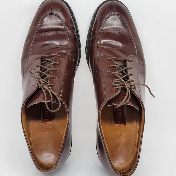 Cole Haan "Calhoun" Mens Brown Leather Split Toe Derbys Size US 12 D Made India - Picture 14 of 16